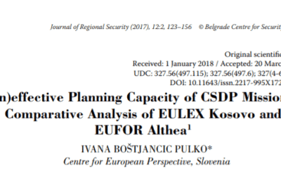 (In)effective Planning Capacity of CSDP Mission: Comparative Analysis of EULEX Kosovo and EUFOR Althea