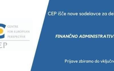 CEP išče nove sodelavce: Razpis za delovno mesto Finančno administrativni referent