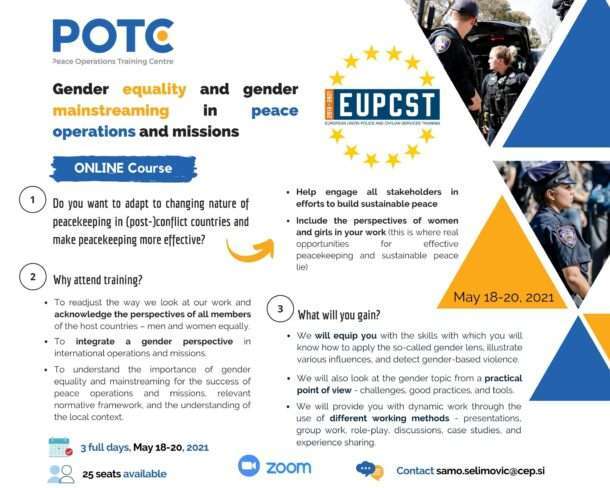 Online training on Gender Equality and Gender Mainstreaming in Peace ...