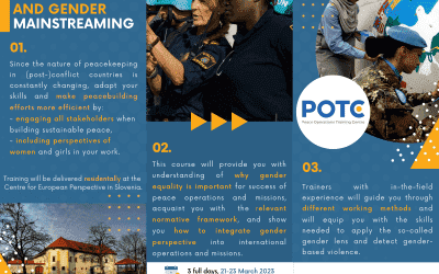 Call for applications: Gender Equality and Gender Mainstreaming in Peace Operations and Missions Course