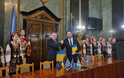 Signing of sister-cities agreement between Hrastnik and Drohobych