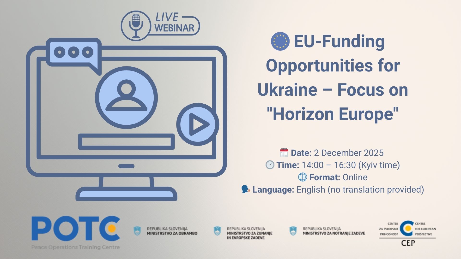 Webinar on EU Funding Opportunities for Ukraininan Disaster Risk Managament and Planning Personnel (1) Webinar on EU Funding
