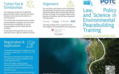 CALL FOR APPLICATIONS OPEN: Law, Policy and Science in Environmental Peacebuilding Training: 12-16 October 2026