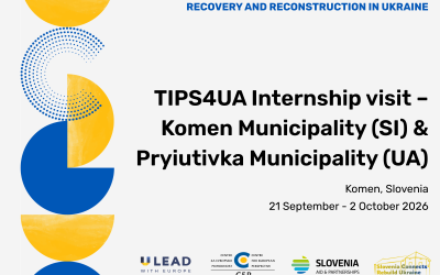 Upcoming TIPS4UA Internship visit of the Pryiutivka Municipality to the Komen Municipality